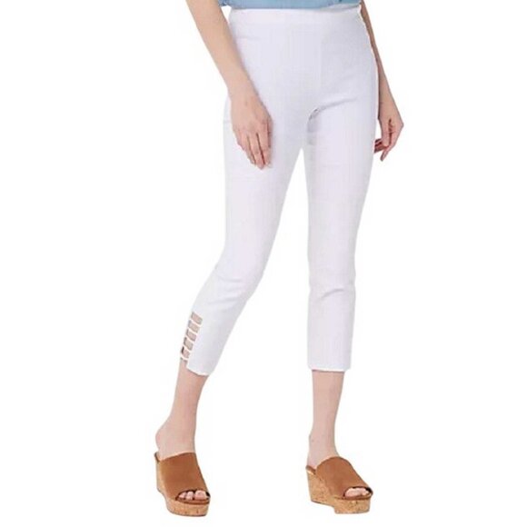 Susan Graver Smooth Stretch Pull-On Crop Pants w/ Trim Size 6 (4446) - Picture 1 of 4